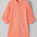  Mylah Corded Half Sleeve Button Up Loose Shirt