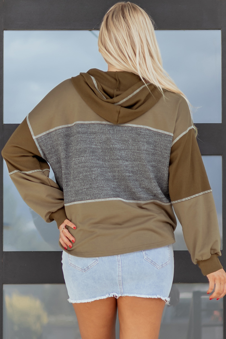Myrabella Exposed Seam Half Pullover