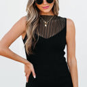  Nadia Ribbed Texture Mesh Sweater Vest