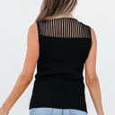  Nadia Ribbed Texture Mesh Sweater Vest