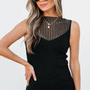  Nadia Ribbed Texture Mesh Sweater Vest