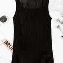  Nadia Ribbed Texture Mesh Sweater Vest