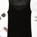  Nadia Ribbed Texture Mesh Sweater Vest