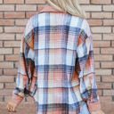  Nancy Plaid Corduroy Patchwork Shacket