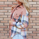  Nancy Plaid Corduroy Patchwork Shacket