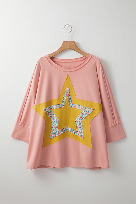 Naomi Floral Starbust Exposed Seam Mineral Wash Top