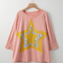  Naomi Floral Starbust Exposed Seam Mineral Wash Top