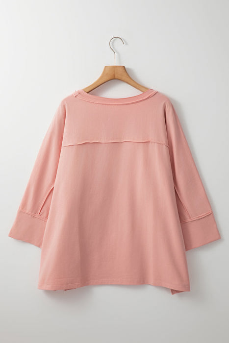 Naomi Floral Starbust Exposed Seam Mineral Wash Top