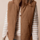  Natalia Corduroy Zipped Puffer Vest