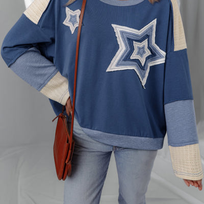 Natalie Knitted Star Patchwork Oversize Top