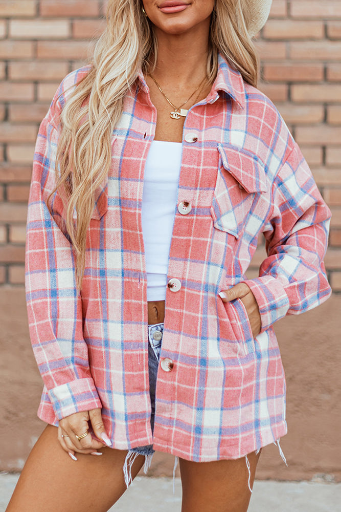 Natalie Plaid Button Up Shacket