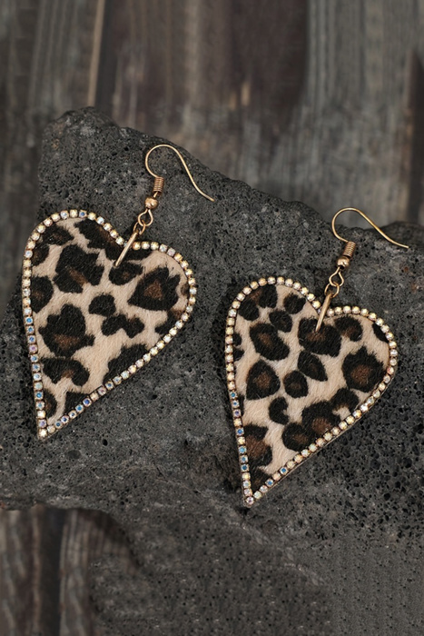 Natalie Print Heart Shape Earrings