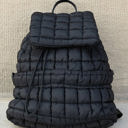 Black Natalie Quilted Puffer Backpack