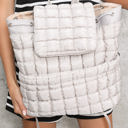 Medium Grey Natalie Quilted Puffer Backpack