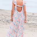  Nataly Floral Square Neck Backless Long Dress