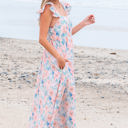  Nataly Floral Square Neck Backless Long Dress