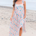  Nataly Floral Square Neck Backless Long Dress