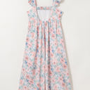  Nataly Floral Square Neck Backless Long Dress