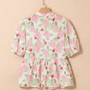 Natasha Floral Drawstring V Neck Peplum Blouse