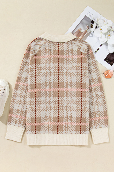 Navy Trim Front Cardigan PLUS Sweater