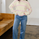  Navy Valentine Ribbed Knit Sweater