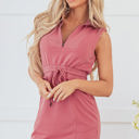  Nayeli Zipped Collar Drawstring Waist Dress