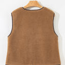  Nicole Contrast Trim Tie Front Sherpa Vest