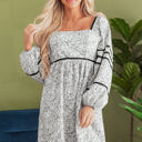 Gray Large Nicole Floral Square Neck Dress