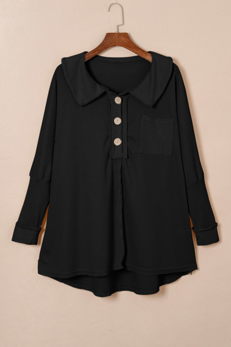 Nina Waffle Knit Long Sleeve Top