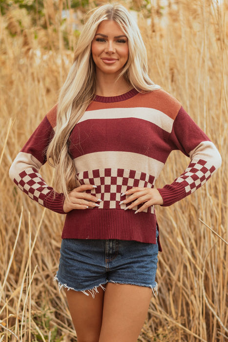 Noelle Checkered Knitted Sweater