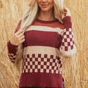  Noelle Checkered Knitted Sweater