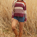  Noelle Checkered Knitted Sweater