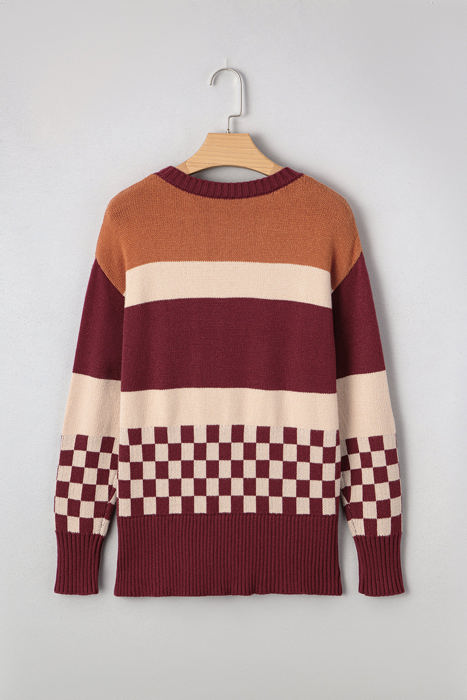 Noelle Checkered Knitted Sweater