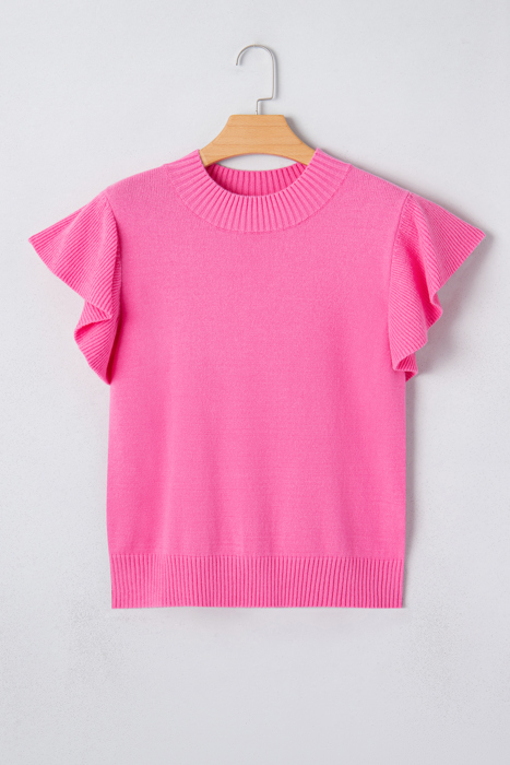 Noelle Ruffle Short Sleeve Sweater