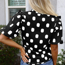  Nola Notched Balloon Sleeve Blouse