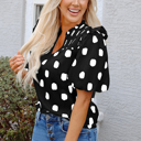  Nola Notched Balloon Sleeve Blouse