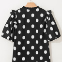  Nola Notched Balloon Sleeve Blouse