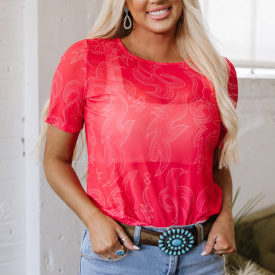 Nori Western Girls Mesh Top