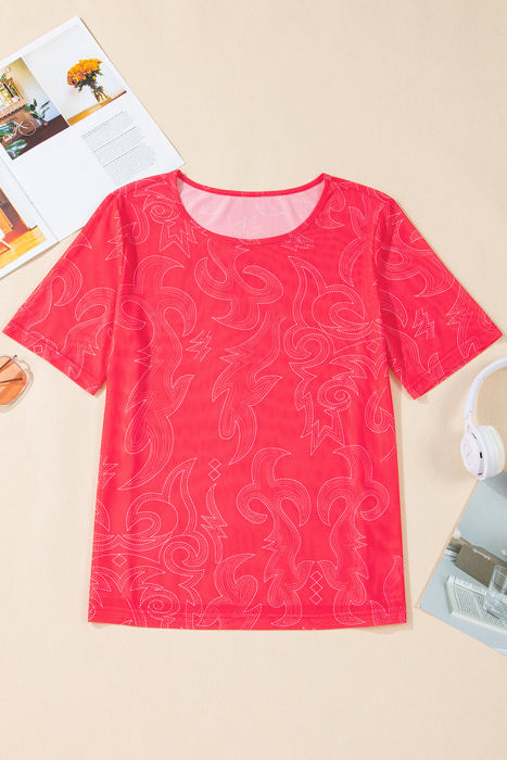Nori Western Girls Mesh Top