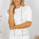  Nova Knit Short Sleeve Sweater