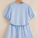  Nova Puff Sleeve Pearl Embellished Scallop Set