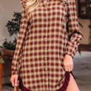  Novalee Mini Shirt Dress Long Sleeve Top