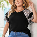  Nyla Plus Size Leopard Ruffle Sleeve Top