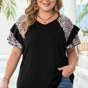  Nyla Plus Size Leopard Ruffle Sleeve Top