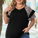  Nyla Plus Size Leopard Ruffle Sleeve Top