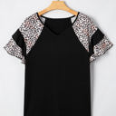  Nyla Plus Size Leopard Ruffle Sleeve Top