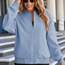  Nylah Stand Zipper Bomber Jacket