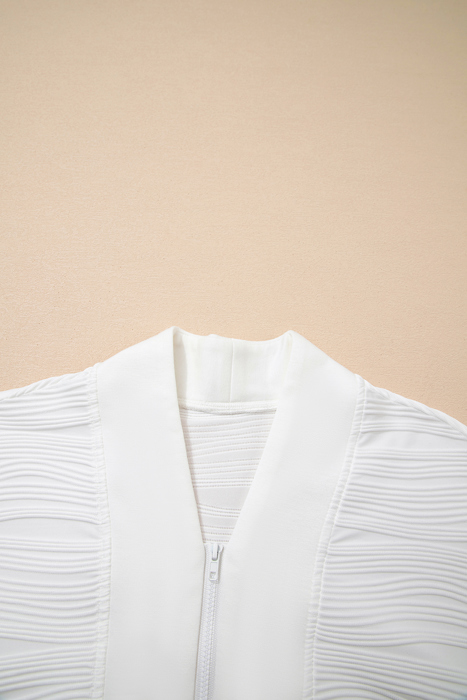 Nyomi Color Textured Zip Pullover