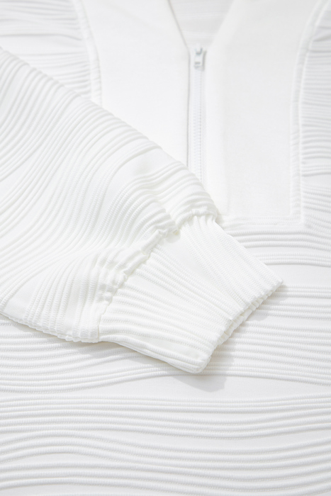 Nyomi Color Textured Zip Pullover