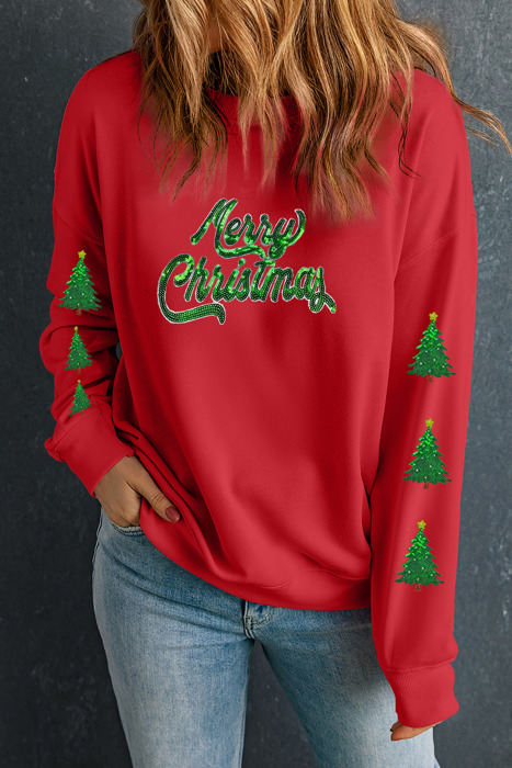 Ocean Patched Pattern Festive Sweatshirt